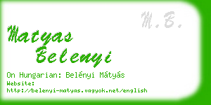 matyas belenyi business card